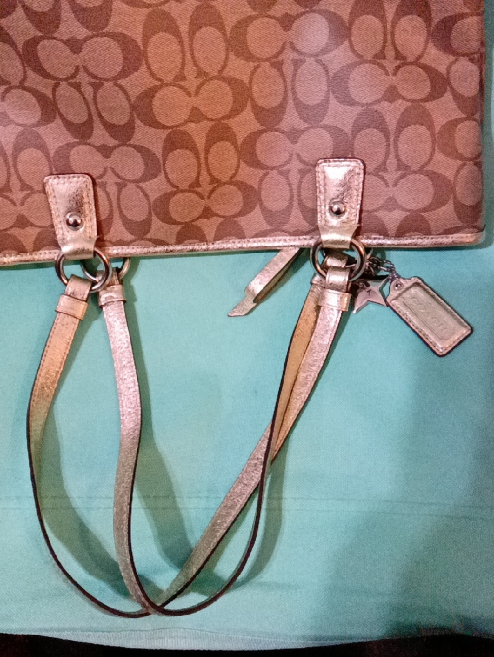 Coach Heritage Signature Star Print Shldr Tote Bag Creed-A2276-F18853 - Picture 6 of 13